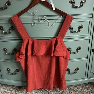 Burnt orange ruffled tank